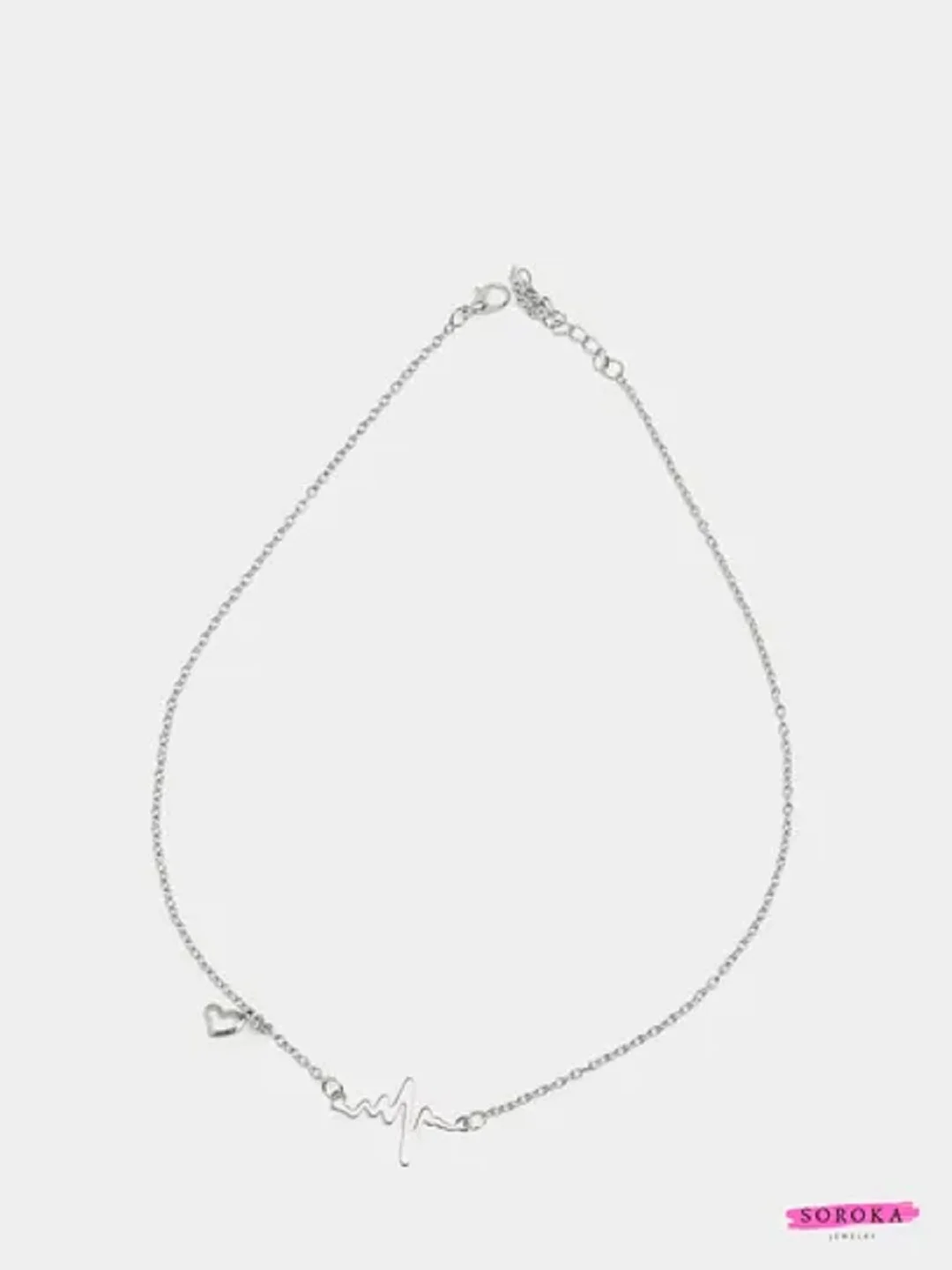 Серебряный цепочка биение сердца, цепочка женская, ожерелье, колье, украшение подвеска на шею