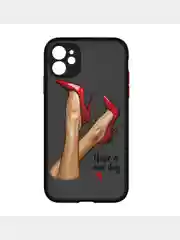Красный чехол для iPhone 7/8/SE,XR,XS Max,11 Pro Max,12, 12 Pro Max с бортиками и с защитой камеры