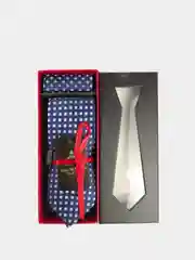 Подарочный набор Gino Di Milano Collection: галстук, синяя клеточка, платок