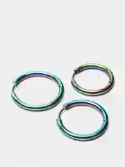 Серьга из медицинской стали с покрытием "Rainbow"