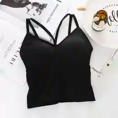 Черный женский топ без косточек