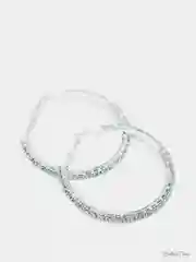 Серьги-кольца с цирконами, 2 цвета и 8 диаметров