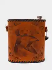Фляжка походная в кожаном чехле, 1 л