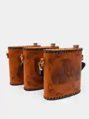 Фляжка походная, в кожаном чехле, 1 л