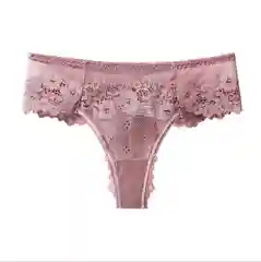 Розовый трусы женские кружевные стринги