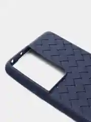 Красный чехол Samsung Galaxy S21 Ultra, Самсунг Галакси С21 Ультра плетеный силиконовый