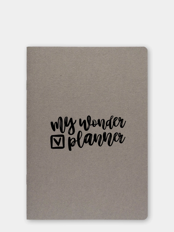 Планер ежедневник "MyWonderPlanner" на 3 месяца недатированный, Серый блокнот