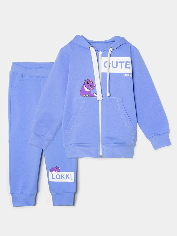 Костюм спортивный из футера для девочки LOKKI, 2131 CUTE, Girls rule