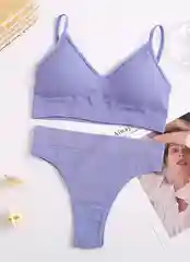 Лавандовый комплект бесшовного нижнего белья, топ и трусы