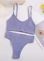 Лавандовый комплект бесшовного нижнего белья, топ и трусы