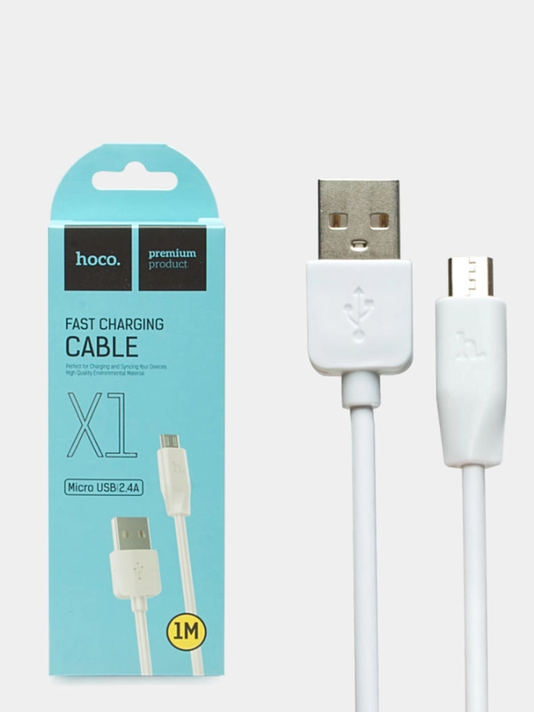 Кабель micro USB Hoco X1, белый, 1 метр