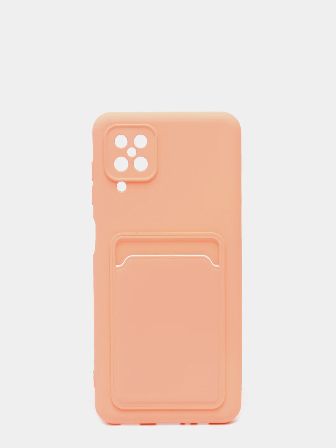 Коралловый меланж чехол Samsung Galaxy A12 / M12, Самсунг Галакси А12 / М12 силиконовый с карманом для карты