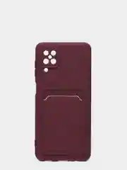 Пурпурный чехол Samsung Galaxy A12 / M12, Самсунг Галакси А12 / М12 силиконовый с карманом для карты