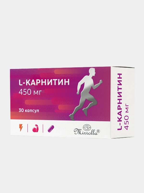 БАД к пище Mirrolla L-Карнитин, 30 капсул по 450 мг