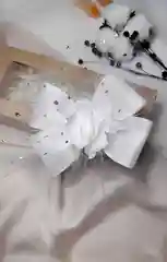 Бант детский/бантик для волос/Заколка-бант для девочки с цветком/День рождения/на праздник