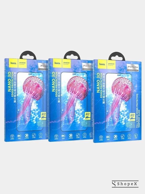 Защитное стекло HOCO NANO 3D A12 для iPhone 12, iPhone 12 Pro, iPhone 12 Pro Max