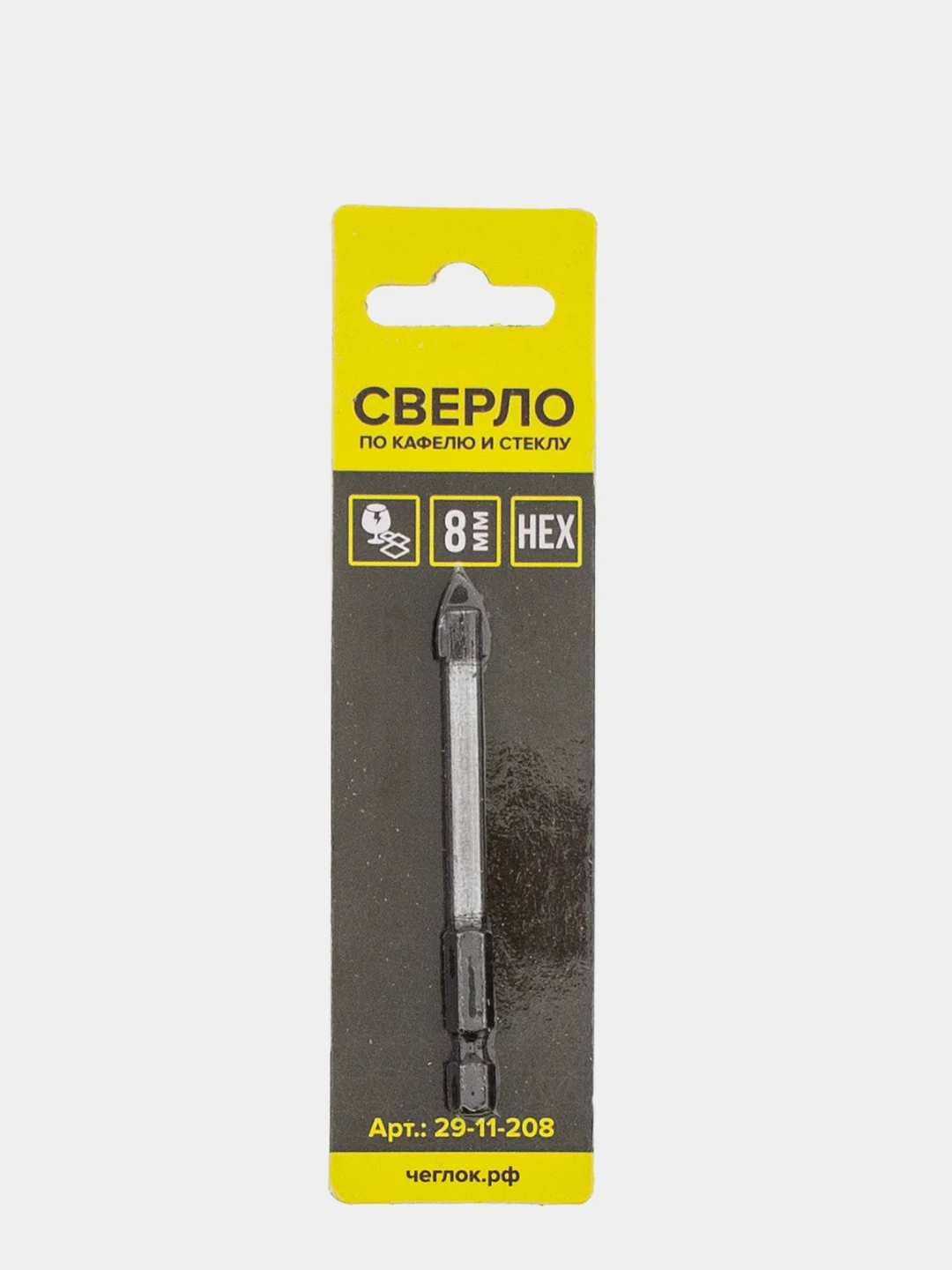 Сверло по кафелю и стеклу  3/4/5/6/8/10/12/14 мм, шестигранный хвостовик, HEX, Чеглок