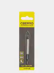Сверло по кафелю и стеклу  3/4/5/6/8/10/12/14 мм, шестигранный хвостовик, HEX, Чеглок