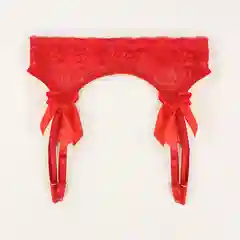 Красный кружевной пояс для чулок