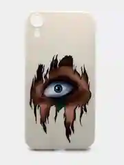 Коричневый чехол силиконовый с принтом  Apple Iphone XR (айфон)