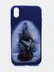 Белый чехол силиконовый с принтом  Apple Iphone XR (айфон)