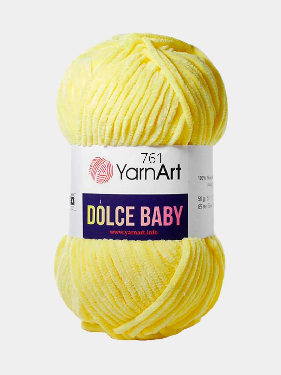 Желтый пряжа YarnArt Dolce Baby, 50 г / 85 м, 100% полиэстер