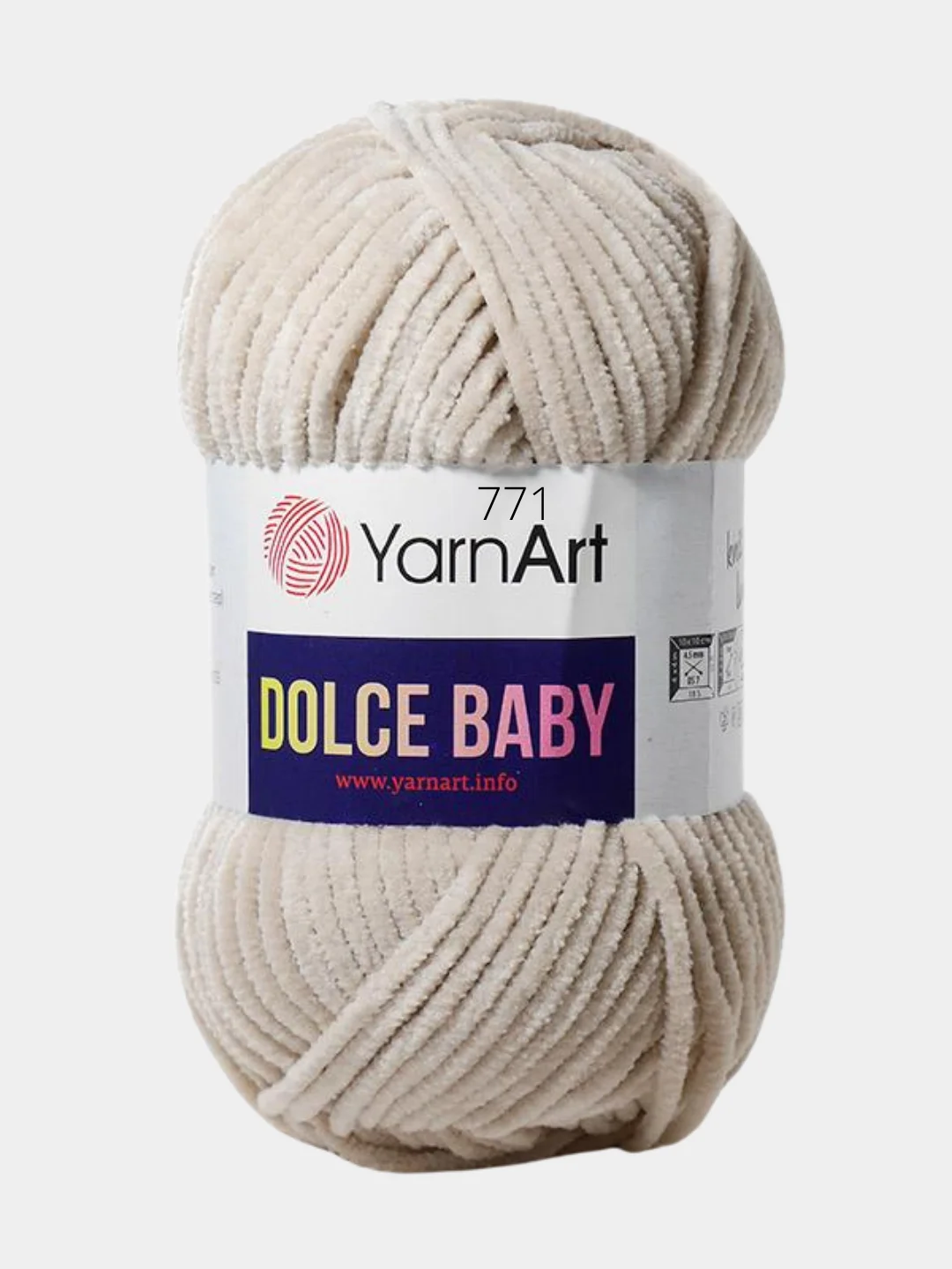Бежевый пряжа YarnArt Dolce Baby, 50 г / 85 м, 100% полиэстер