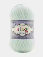 Мятный пряжа плюшевая Alize Velluto, 100% микрополиэстер, 100 г, 68 м