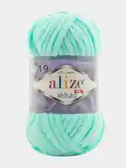 Бирюзовый пряжа плюшевая Alize Velluto, 100% микрополиэстер, 100 г, 68 м