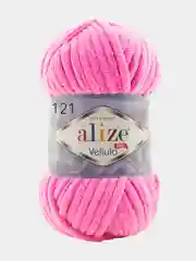 Фуксия пряжа плюшевая Alize Velluto, 100% микрополиэстер, 100 г, 68 м