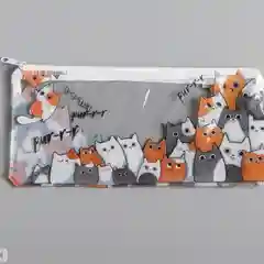 Пенал мягкий Коты, плоский 20.5х9.5 см