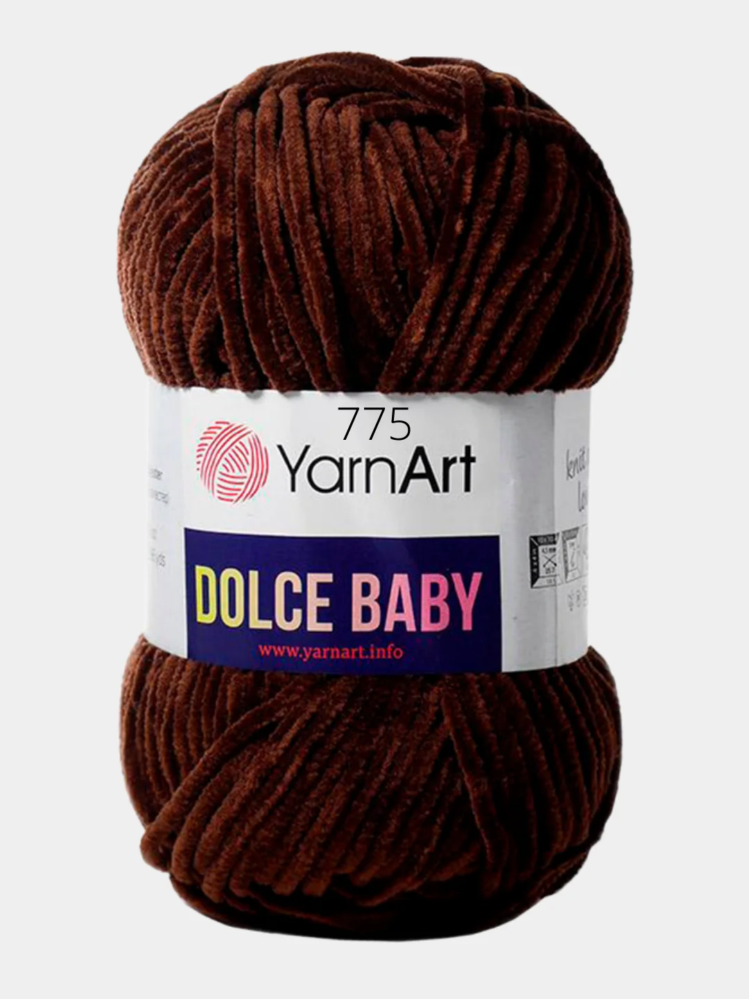 Коричневый пряжа YarnArt Dolce Baby, 50 г / 85 м, 100% полиэстер