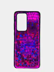 Фуксия чехол Huawei P40, P40 Pro, Хуавей П40, П40 Про, силиконовый, имитация змеиной кожи