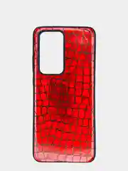 Красный чехол Huawei P40, P40 Pro, Хуавей П40, П40 Про, силиконовый, имитация змеиной кожи