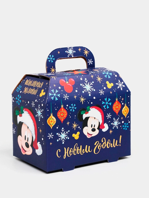 Коробка подарочная "С Новым Годом", Микки Маус, складная, 15 x 10 х 9,5 см