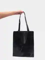 Черный сумка женская из экокожи с длинными ручками Shopper, сумка шоппер городская, повседневная