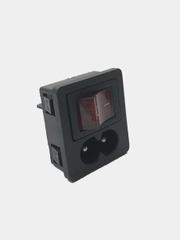 Переключатель клавишный 250 V 6 А (4с) ON-OFF красный с подсветкой и штекером C8 2PIN