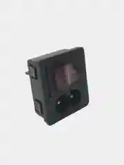Переключатель клавишный 250 V 6 А (4с) ON-OFF красный с подсветкой и штекером C8 2PIN