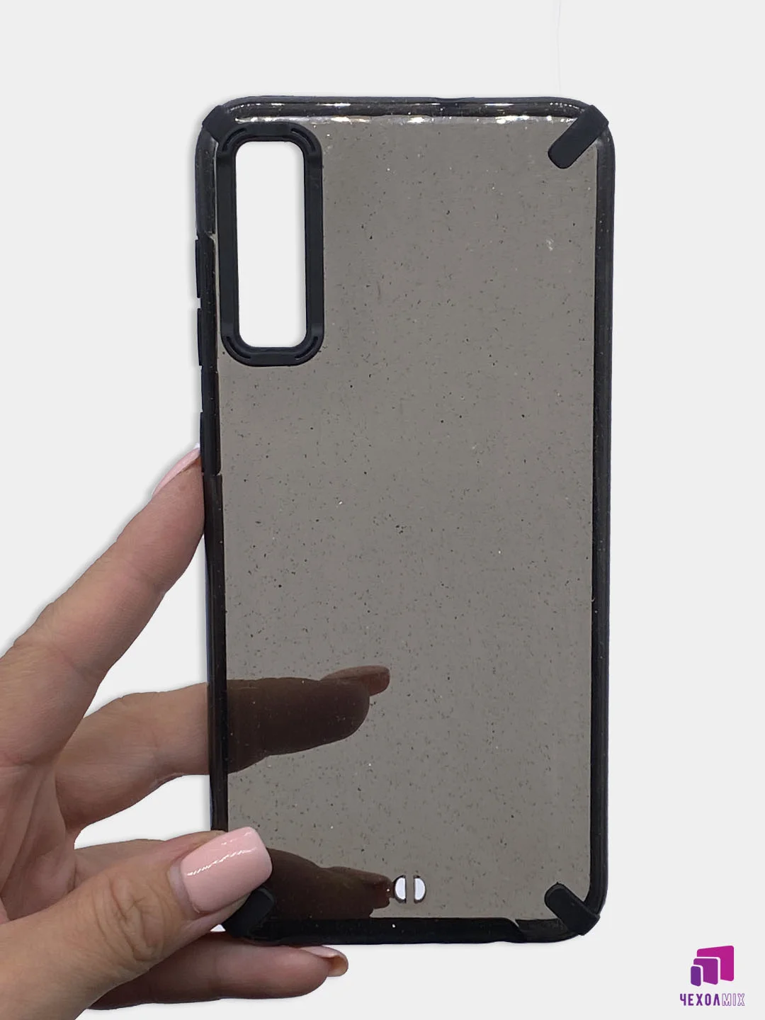 Черный чехол для Samsung Galaxy A50  с  блестками