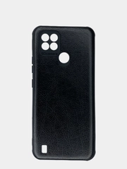 Чехол Realme C21 Реалми С21 черный силиконовый под кожу