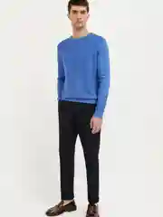 Джемпер мужской Finn Flare базовый синий однотонный круглый вырез