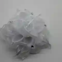 Серый меланж школьный бант, 15 см