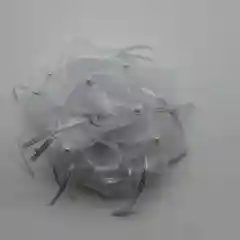Серебряный школьный бант, 15 см