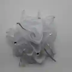 Серый школьный бант, 15 см