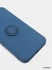 Темно-синий чехол силиконовый с кольцом на iPhone X / XS  mobios