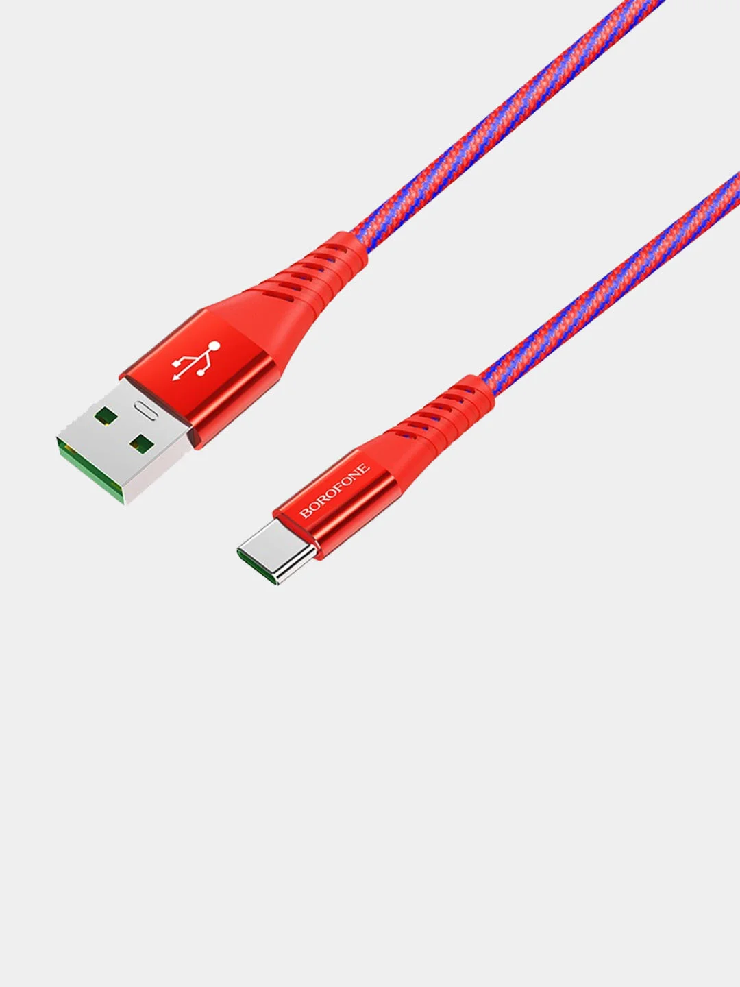 Красный кабель для зарядки и передачи данных Type-C/Micro-USB BOROFONE BU13