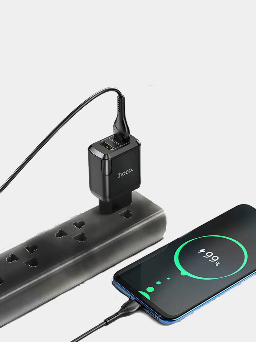 Сетевое зарядное устройство Hoco N6 +  Micro USB