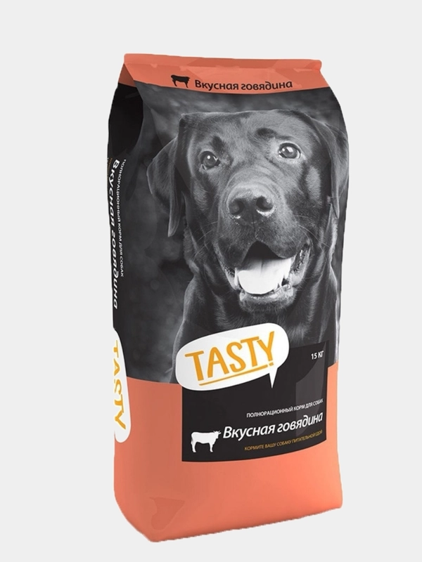 Сухой корм TASTY (Тасти) "Эдалт", для собак, говядина, 2,2 кг
