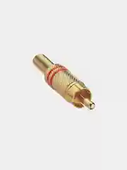 Красный штекер RCA позолоченный под винт