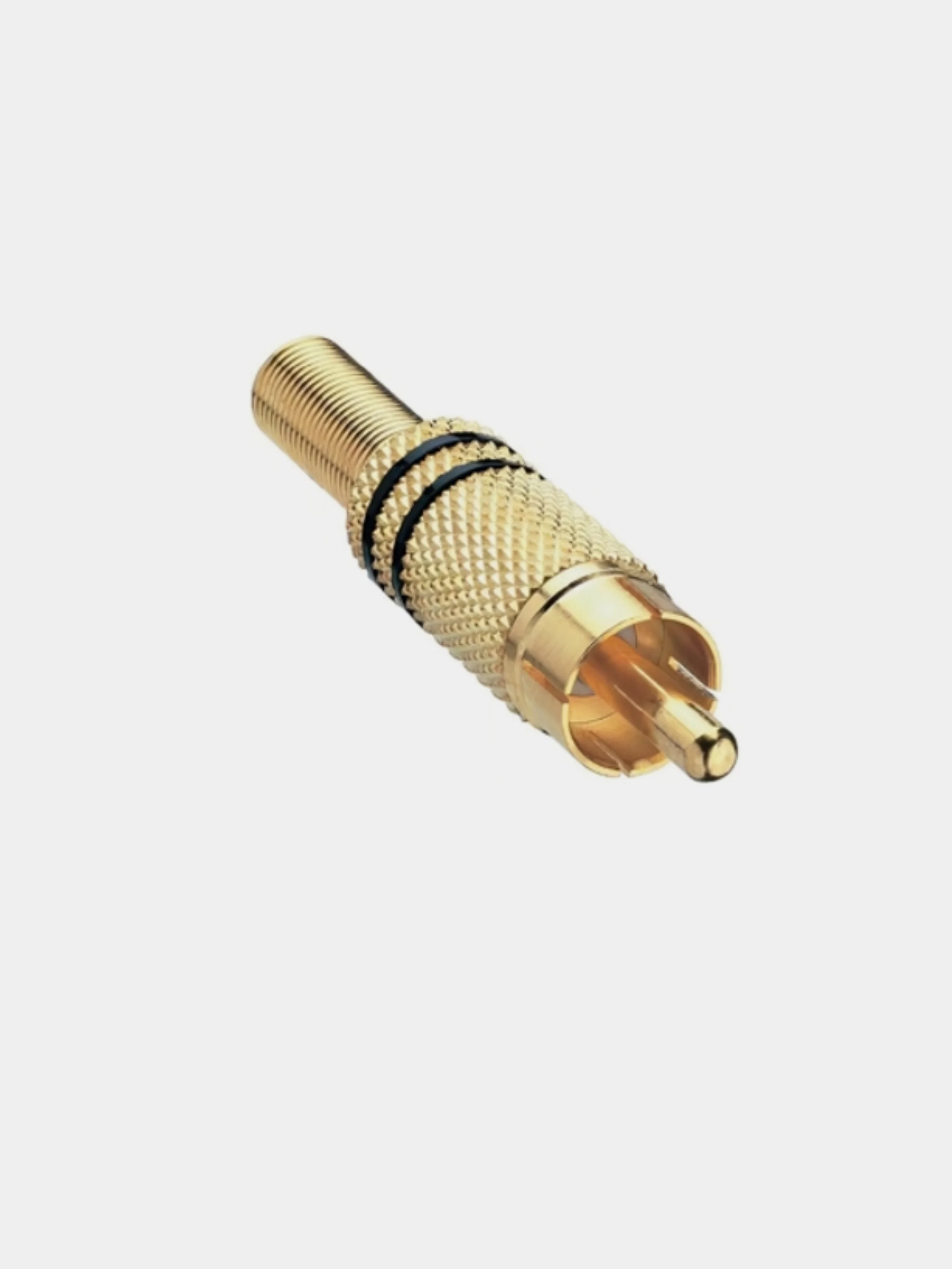 Черный штекер RCA позолоченный под винт